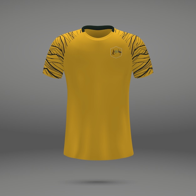 Fußballausrüstung von Australien, T-Shirt Schablone für Fußball Jersey