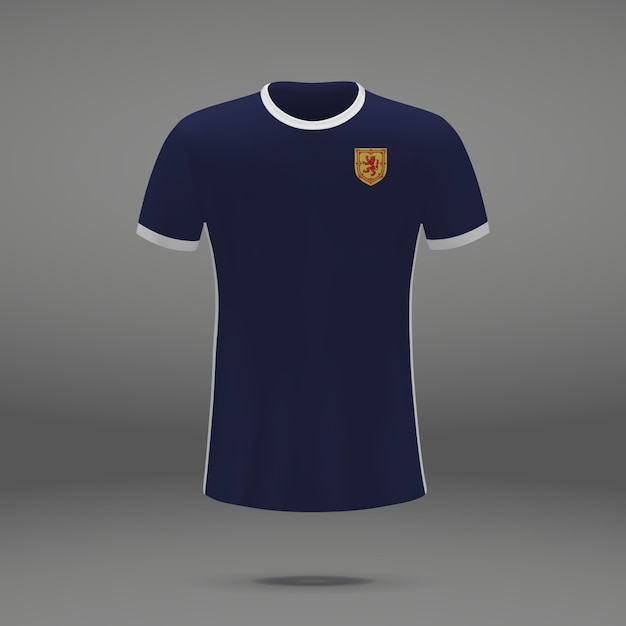 Fußballausrüstung von Schottland, T-Shirt Schablone für Fußball Jersey