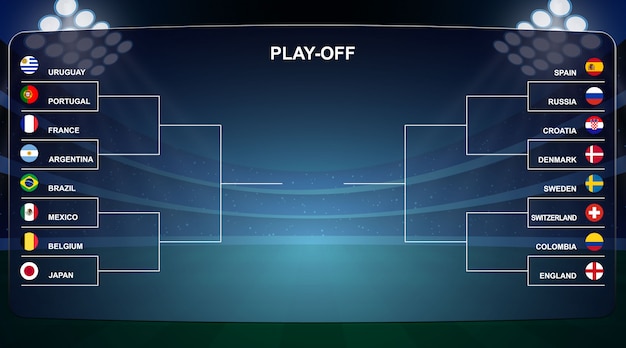 Fußballcup, endspielturnierklammer vektorillustration