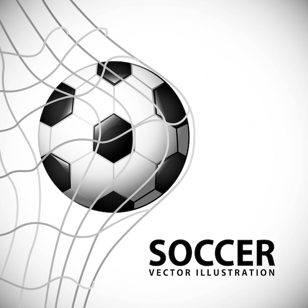 Fußballdesign über grauer Hintergrundvektorillustration