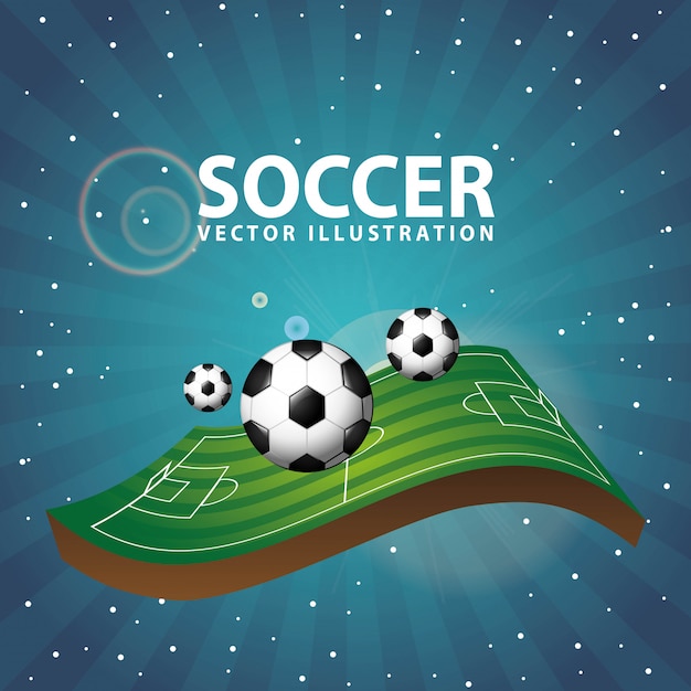 Fußballdesign über nachthintergrund-vektorillustration