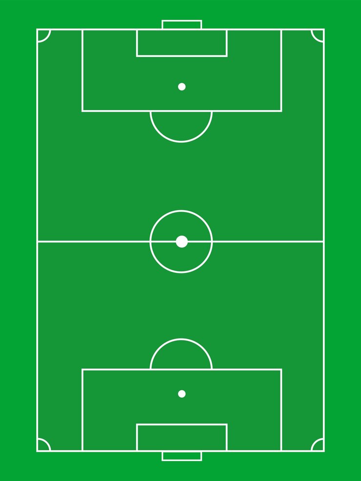 Fußballfeld Flachgras Klassischer Vektor Vertikal
