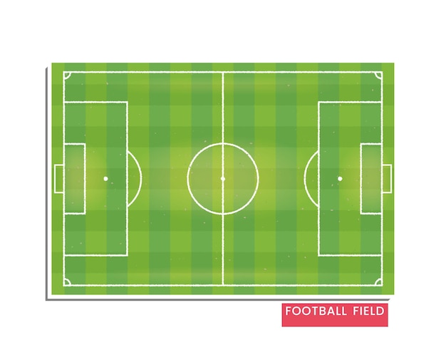 Fußballfeld isoliert auf weißem Hintergrund Fußballfeld Kariertes Fußballfeld