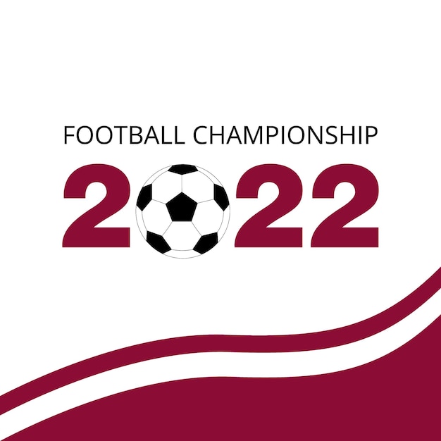 Fußballmeisterschaft 2022 katar-banner fußballvorlage mit ball auf weißem hintergrund