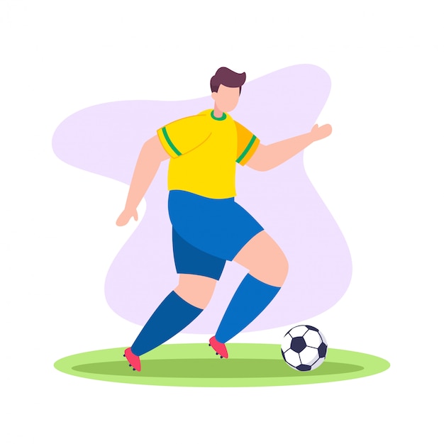 Fußballspieler dribbeln Ball