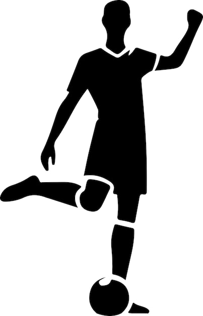 Fußballspieler posieren vektor-symbol im flachen stil schwarze farbe silhouette weißer hintergrund 8