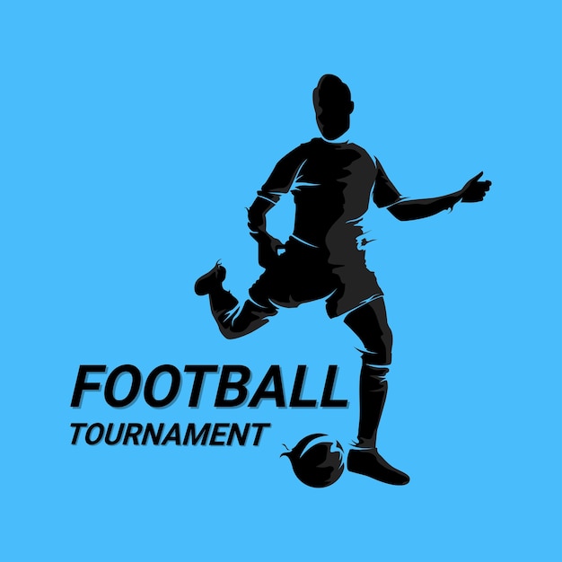 Fußballspieler-Silhouette-Illustrationsdesign Fußballturnier-Design