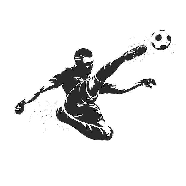 Vektor fußballspieler-silhouetteillustration
