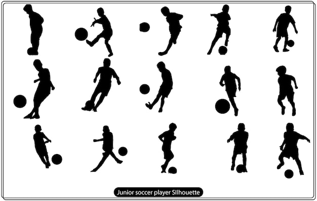 Fußballspieler silhouetten von kindern - jungen