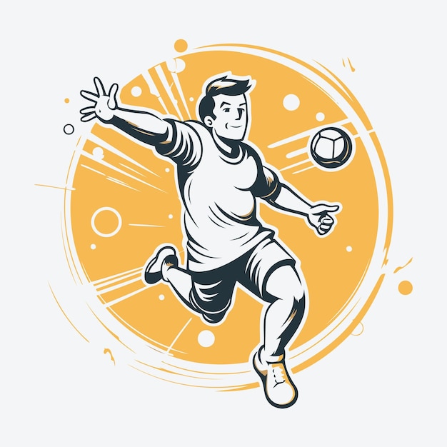 Vektor fußballspieler tritt den ball vektor-illustration auf weißem hintergrund