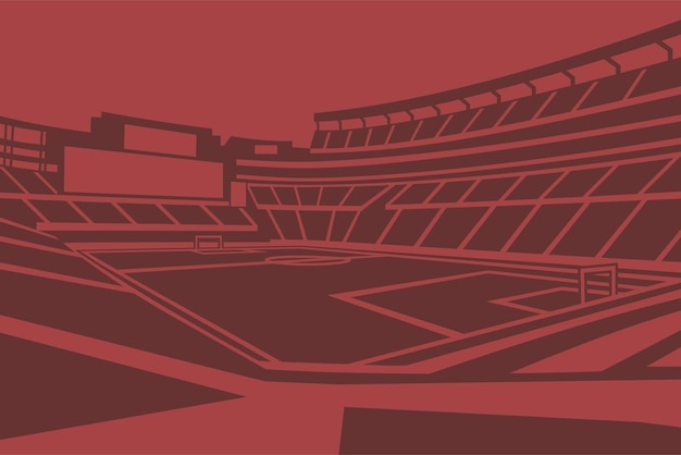 Fußballstadion Feld Umriss Form Silhouette Vektor für den Hintergrund