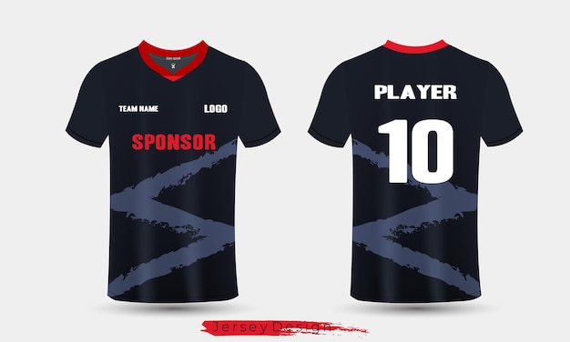 Fußballtrikot-Schablone für Sport-T-Shirt-Design
