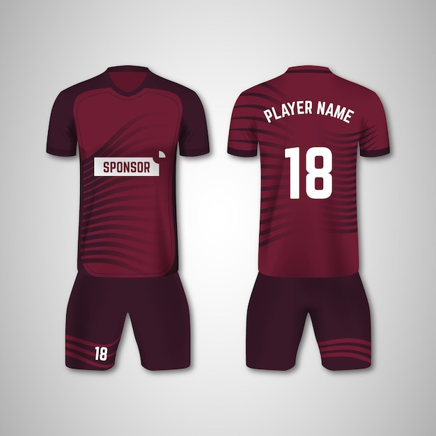 Vektor fußballuniform vorder- und rückseite