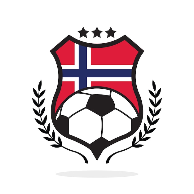 Fußballwappen der norwegischen nationalflagge