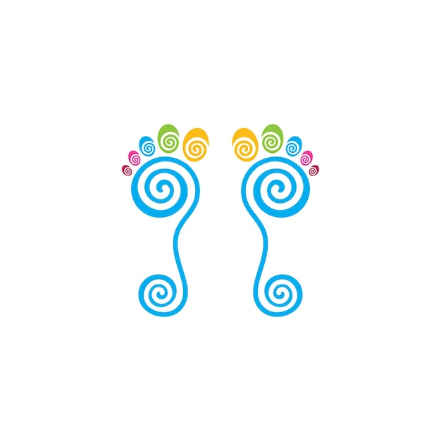 Fußillustration logo-vektor für business-massagetherapeuten-design