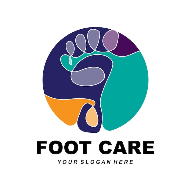 Fußpflege logo design gesundheit illustration frau pediküre salon vektor