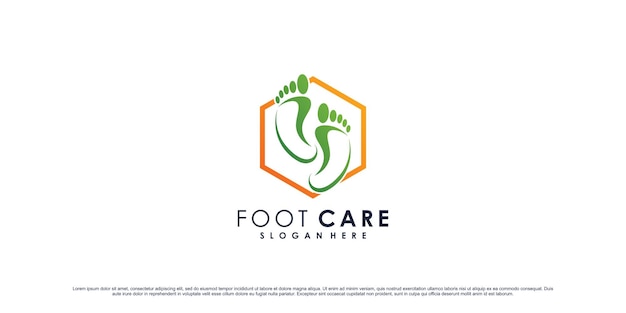 Fußpflege-logo-designvorlage mit kreativem elementkonzept premium-vektor