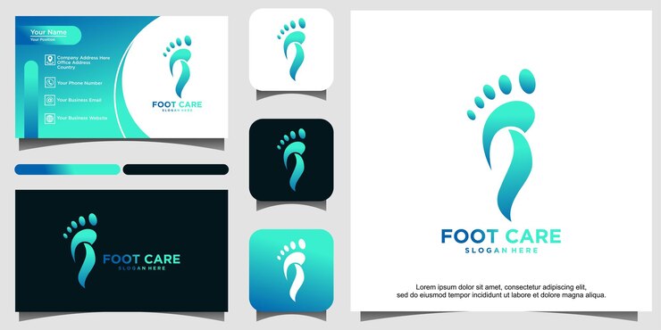 Fußpflege Schritt Fuß Logo-Design-Vorlage