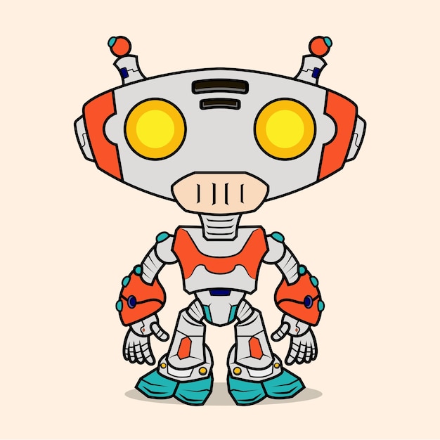 Futuristische Cartoon-Roboterfigur detaillierte Roboter für techthemed Designs Chatbot-Konzepte und spielerische KI-bezogene Projekte Elektronische Ausrüstung und humanoide Animationskonzept isoliert im Hintergrund