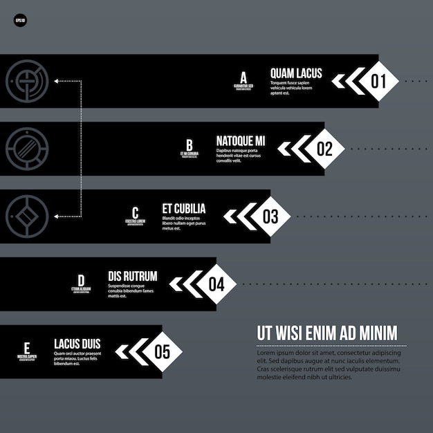 Futuristische corporate chart vorlage auf grauem hintergrund. nützlich für präsentationen und marketingmedien.