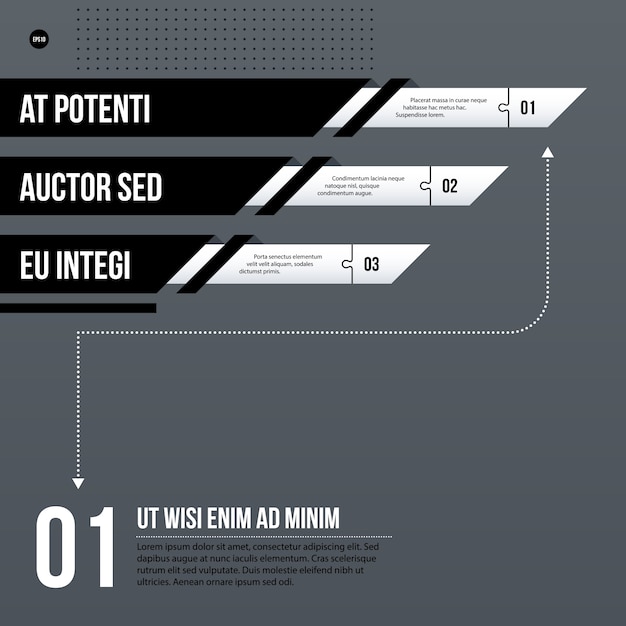 Futuristische Corporate Chart Vorlage auf grauem Hintergrund. Nützlich für Präsentationen und Marketingmedien.