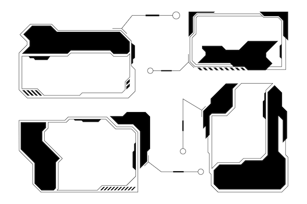 Futuristische Cyber-HUD-Frame-SciFi-Schnittstellenelemente-Satz