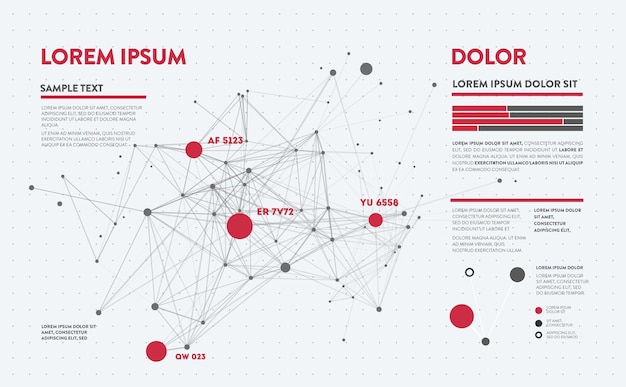 Futuristische Infografik. Informationsästhetik. Grafische Visualisierung komplexer Datenthreads. Abstrakter Datengraph.