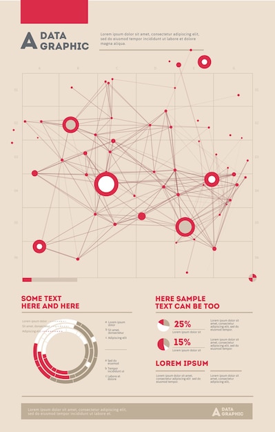 Futuristische Infografik. Informationsästhetik. Grafische Visualisierung komplexer Datenthreads. Abstrakter Datengraph.