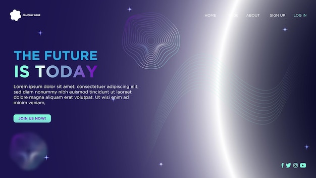 Futuristische Landingpage für Website