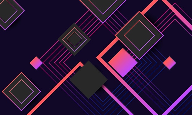 Futuristische moderne lila Gradient geometrische quadratische Form und Linie abstrakter Hintergrund
