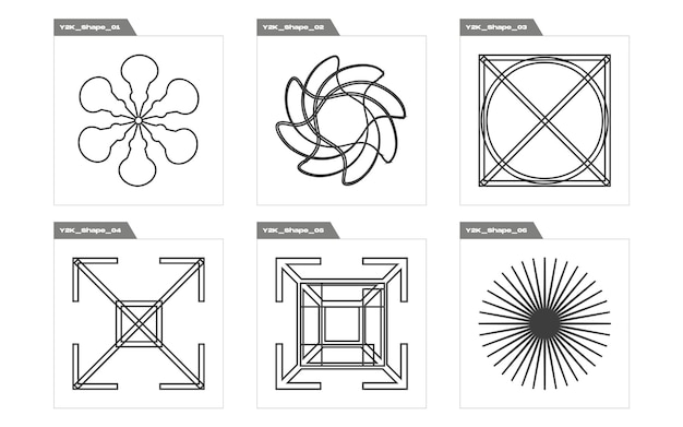 Futuristische Retro-Elemente für das Design Außergewöhnliche Grafikelemente Elemente für die grafische Dekoration