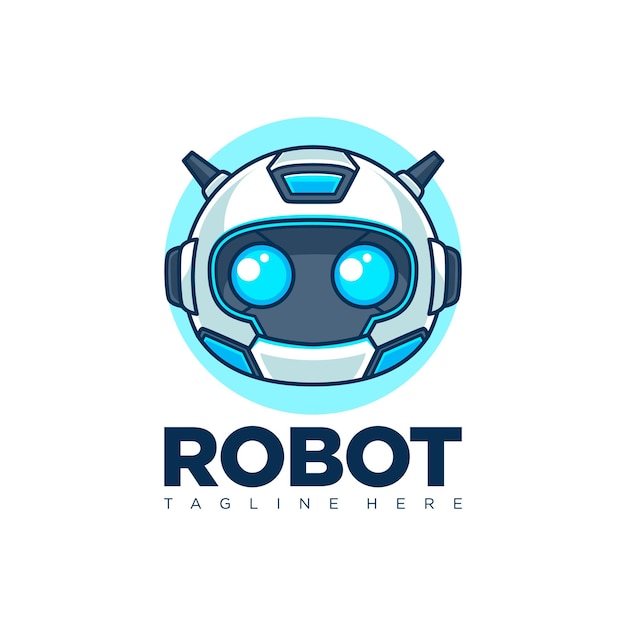 Futuristische Roboterkopf-Logo-Vektor-Design-Vorlage