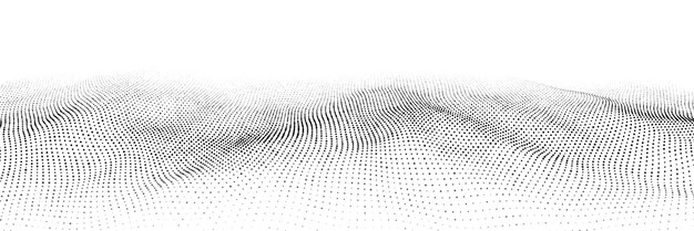 Futuristische Technologie Digitaler Cyberspace Abstrakte Vektorwelle mit sich bewegenden Partikeln Big Data Analytics
