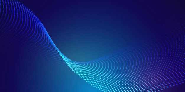 Futuristische Teilchenwelle Abstrakte Technologie-Hintergrund Big Data-Visualisierung 3D-Rendering