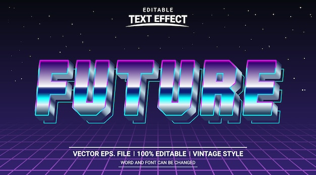 Futuristischer 3D-Texteffekt im Retro-Stil