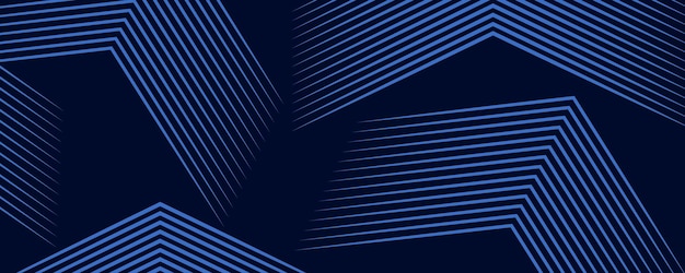 Futuristischer abstrakter dunkelblauer Hintergrund Moderne Streifen kurvenförmige Designelemente