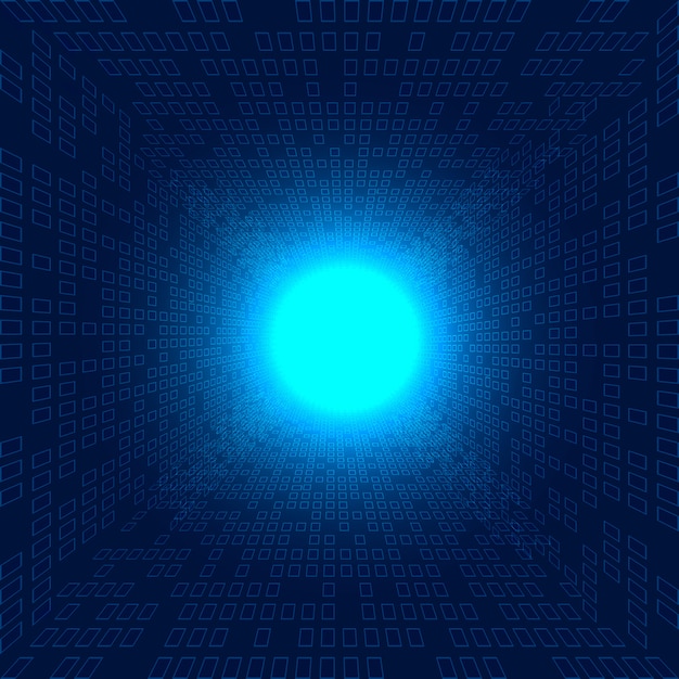 Futuristischer blauer hintergrund des abstrakten großen datenquadratmusters