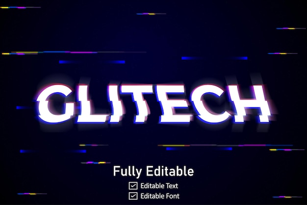 Futuristischer glitch-text-effekt für videospiel-text für redigierbare cyberpunk-glitch-texteffekt