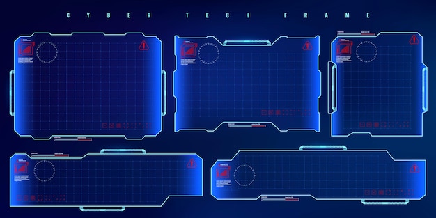 Futuristischer HUD-Set-Rahmen Futuristischer virtueller Bildschirmrahmen Cyber-Tech-Rahmen