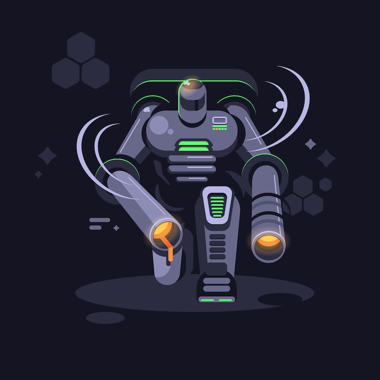 Vektor futuristischer metallroboter