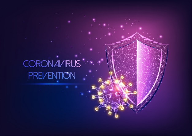 Futuristischer Schutz des Immunsystems vor dem Konzept der Coronavirus-Covid-19-Krankheit