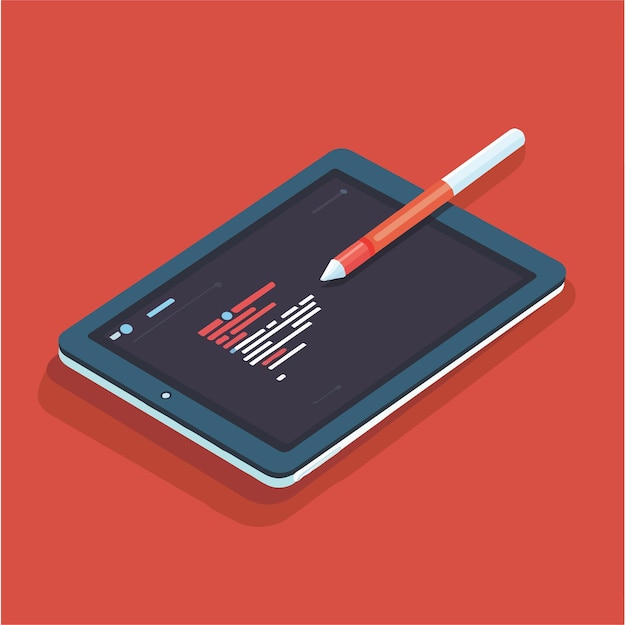 Futuristischer Stylus-Crafting-Code in einer Whimsical Style-Vektorillustration