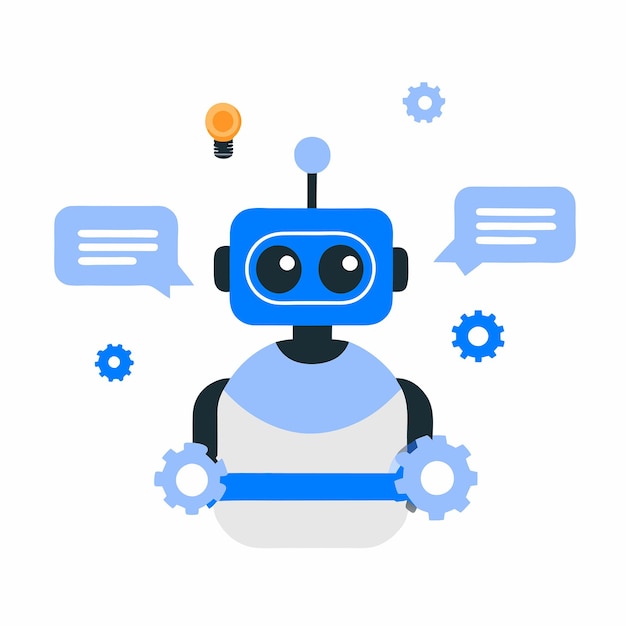 Futuristisches AI-Chat-Bot-Konzept mit digitaler Schnittstelle und menschlicher Hand