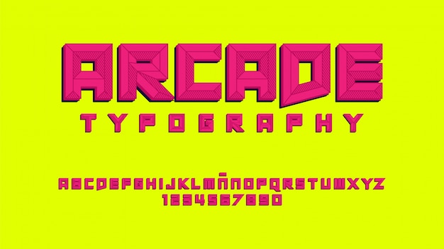 Futuristisches Alphabet mit dimensionalem Effekt