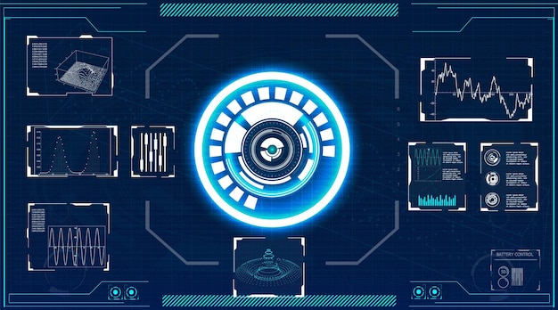 Futuristisches Grid-Dashboard SciFi-Radarüberwachung