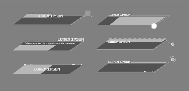 Futuristisches Vektor-HUD-Interface-Screen-Design. Digitale Callouts-Titel. HUD UI GUI futuristischer Benutzer i