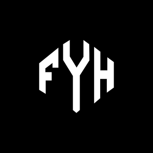 Fyh buchstaben-logo-design mit polygon-form fyh polygon- und würfelform logo-design fyh sechseck-vektor-logos-schablone weiße und schwarze farben fyh monogramm geschäft und immobilien-logo