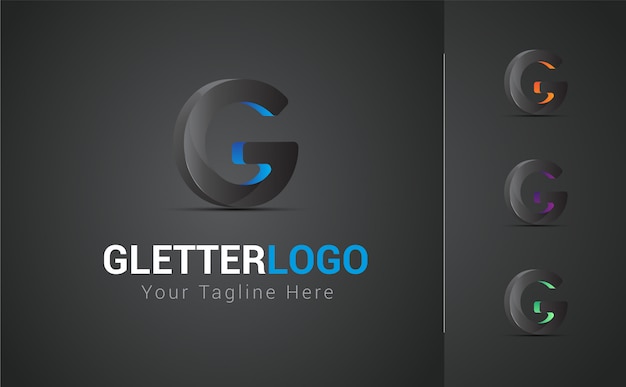 G brief 3d logo design set