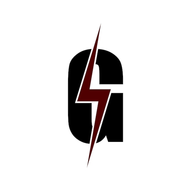 Vektor g-buchstabe mit lightning bolt logo vector design