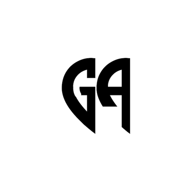GA-Monogramm-Logo-Design, Buchstabe, Text, Name, Symbol, monochromes Logo, Alphabet-Zeichen, einfaches Logo